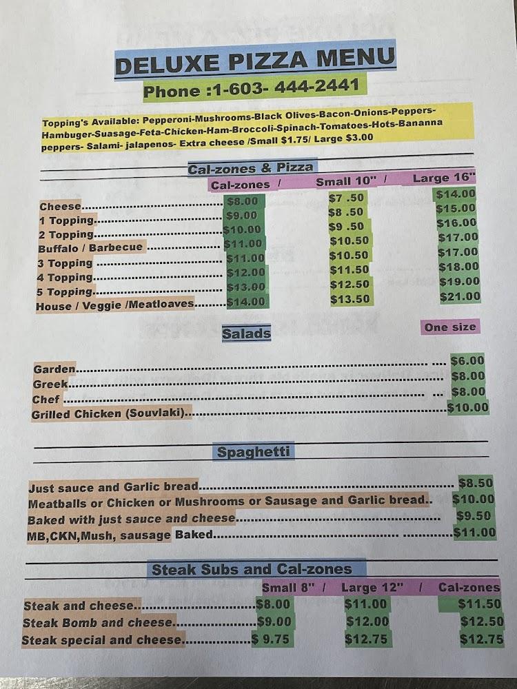 Deluxe House of Pizza Menu image 4
